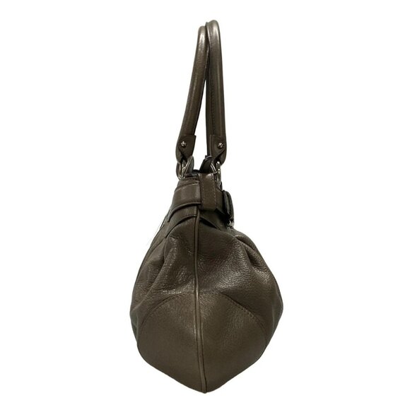 Auth Salvatore Ferragamo Marissa Gray Brown Leather Handbag - Picture 10 of 11